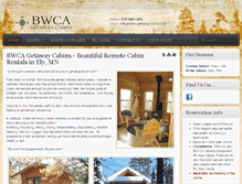 Tablet Screenshot of bwca-getaway-cabins.com